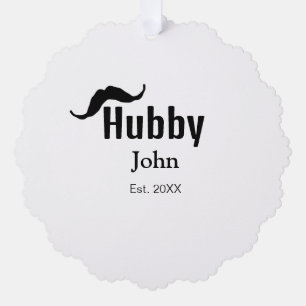 Carte Décorative Hubby mari ajouter nom date année moustache simple
