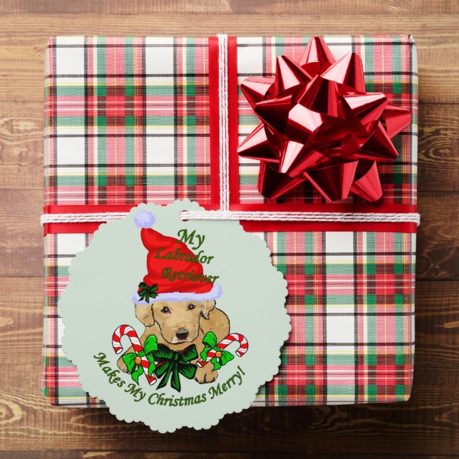 Carte Décorative Jaune Labrador Retriever Cadeaux de Noël (Insitu (Cadeau))