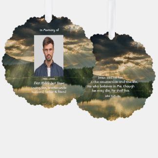 Carte Décorative John 11: 25, Scripture Memorial Keepsake 