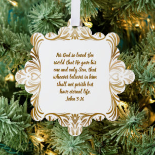 Carte Décorative John 3:16 Nom personnalisé Golden Unique Noël