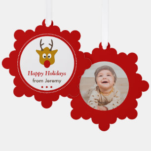 Carte Décorative Jote Reindeer Red Christmas Holidays Photo