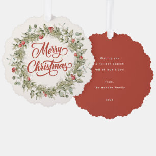 Carte Décorative Joyeuse couronne d'hiver de Noël