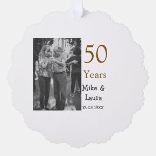 Carte Décorative Joyeux 50e anniversaire ajouter nom du couple date