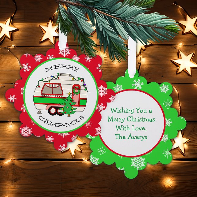 Carte Décorative Joyeux Noël Camping Pun Retro RV Camper (Créateur téléchargé)