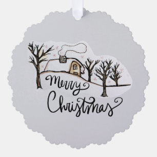 Carte Décorative Joyeux Noël Cosy Cottage hiver