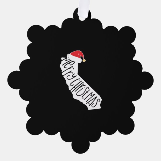 Carte Décorative Joyeux Noël en Californie (Recto)