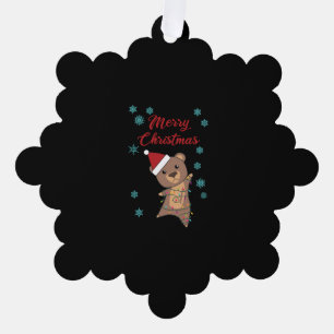 Carte Décorative Joyeux Noël Ours Neige Ours d'hiver Teddy