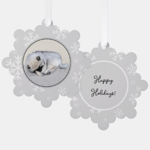 Carte Décorative Keeshond Sleeping Puppy Peinture Chien Art origina