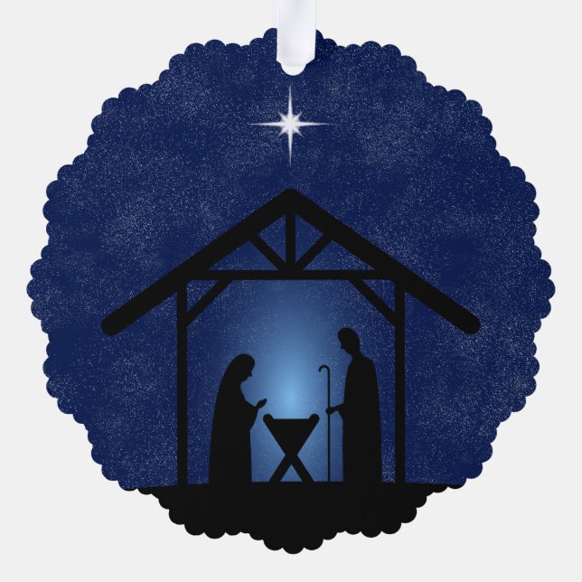 Carte Décorative La crèche de Noël Scène religieuse (Verso)