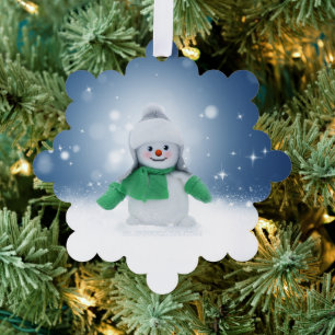 Carte Décorative Le personnage de bonhomme de neige de Noël adorabl