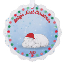 -Le premier Noël du bébé -L'ornement en papier hip