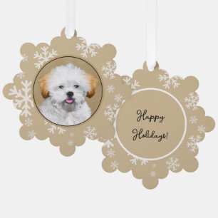 Carte Décorative Lhasa Apso Puppy Peinture - Cute Original Chien Ar