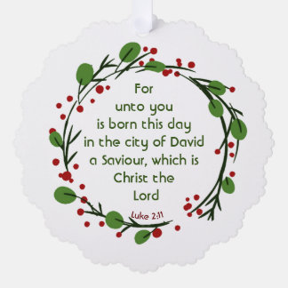 Carte Décorative Luke 2:11 Christian Christmas Scripture Wreath
