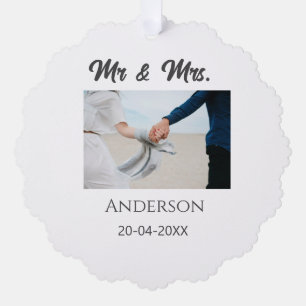 Carte Décorative M & Mme ajoutent le nom de famille date année cade