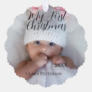 Carte Décorative Ma première photo bébé de Noël ajouter nom année m