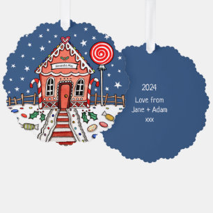 Carte Décorative Maison de pain d'épices Noël