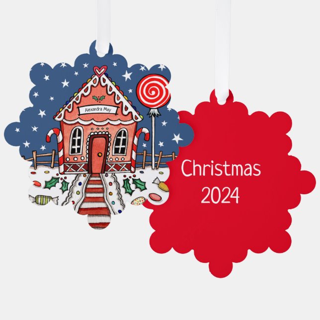 Carte Décorative Maison de pain d'épices Noël (Recto/Verso)