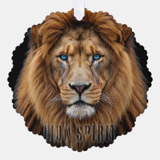 Carte Décorative Majestic Lion Face with Blue Eyes | Wildlife Anima