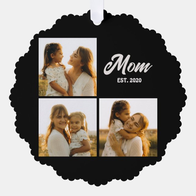Carte Décorative Maman a établi le script noir 3 Photo (Recto)