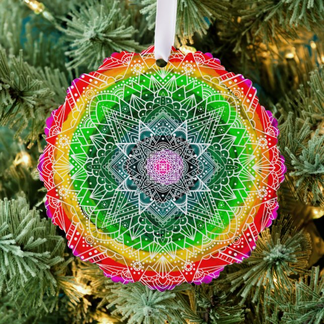 Carte Décorative Mandala de Noël magique personnalisée (Insitu (Arbre))