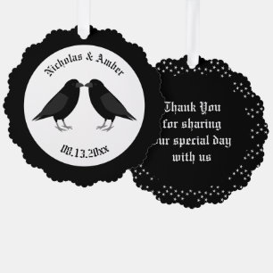 Carte Décorative Mariage gothique Baiser Ravens Personnalisé