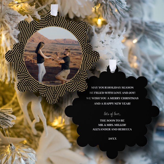Carte Décorative Mariage Photo Gold Black Christmas Paper (Créateur téléchargé)