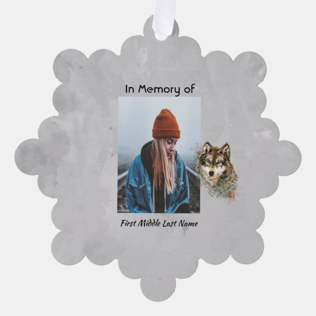 Carte Décorative Mémorial Keepsaké aquarelle Wolf Animaux (Recto)