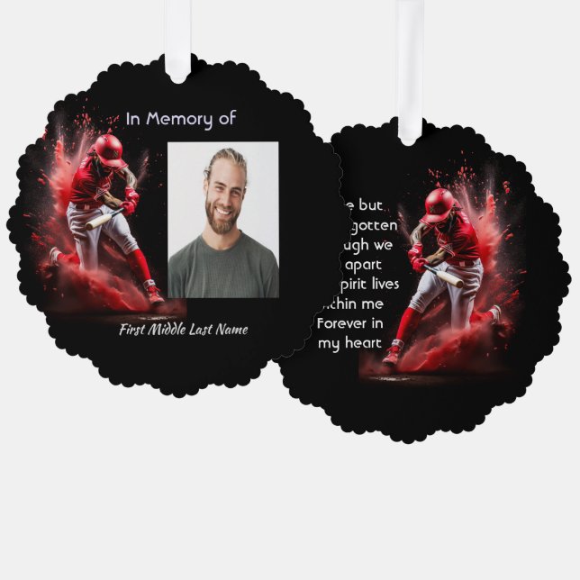 Carte Décorative Memorial Keepsake Baseball Softball  (Recto/Verso)