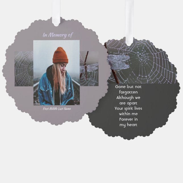 Carte Décorative Memorial Keepsake  Card Dragonfly Dewdrops (Recto/Verso)