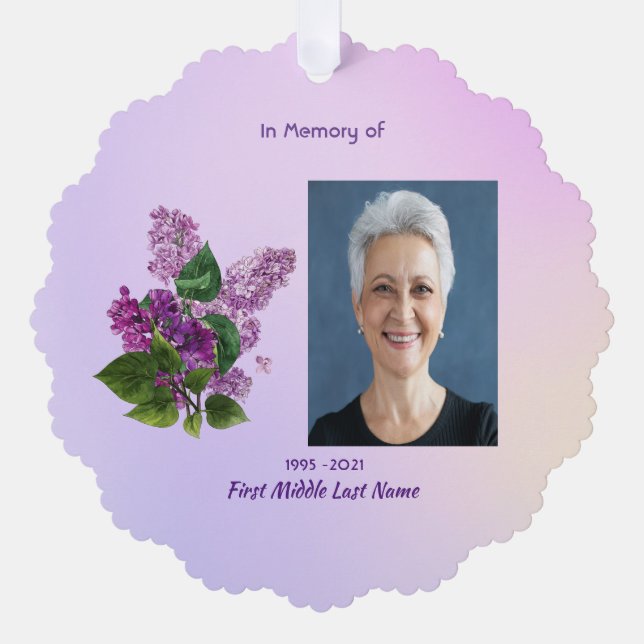 Carte Décorative Memorial Keepsake Lilac Garden Flower  (Recto)