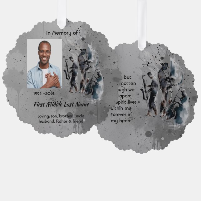 Carte Décorative Memorial Keepsake Music Jazz Band (Recto/Verso)