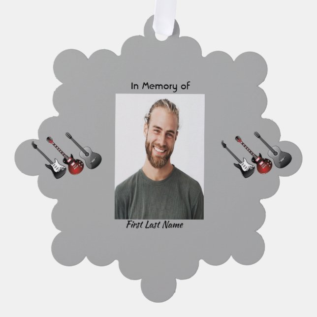 Carte Décorative Memorial Keepsaké musicien musique de guitare (Recto)