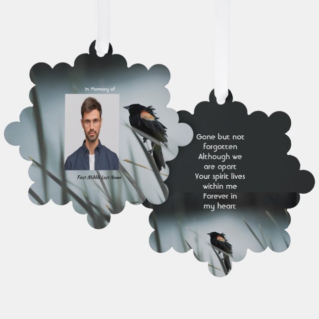 Carte Décorative Memorial Keepsaké Red-wing Blackbird (Recto/Verso)