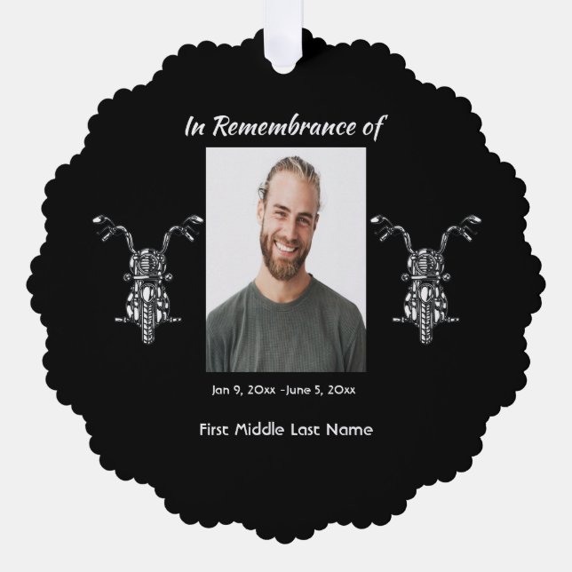 Carte Décorative Memorial Photo Motorcycle Biker (Recto)