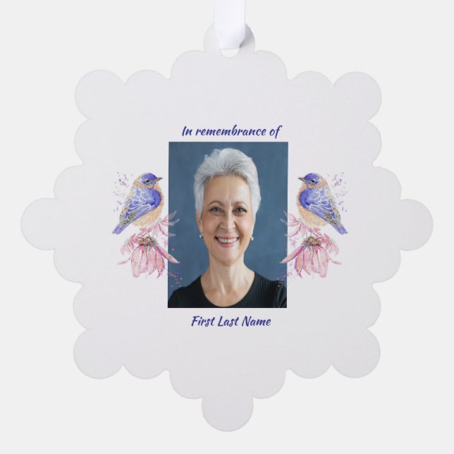 Carte Décorative Memorial Photo Poem Bluebird Garden Bird (Verso)