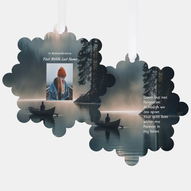 Carte Décorative  Memory Keepsake Wilderness Lake Canoe (Recto/Verso)