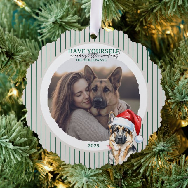 Carte Décorative Merry Woofmas aquarelle berger allemand (Insitu (Arbre))