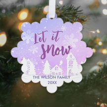 Merveilleux Noël hivernal pourpre Qu'il neige Fête