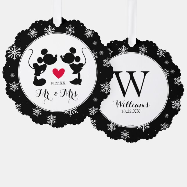 Carte Décorative Mickey et Minnie Mariage | Silhouette (Recto/Verso)
