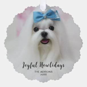 Carte Décorative Mignon design de Noël Puppy Happy Pawlidays Modern
