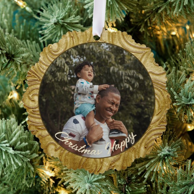 Carte Décorative Modèle photo tourbillonné d'or de Noël (Insitu (Arbre))
