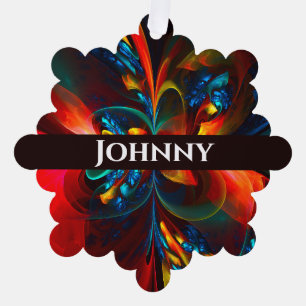 Carte Décorative Moderne Floral Abstrait Art Orange Bleu Motif #14