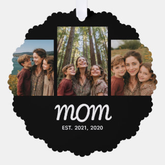 Carte Décorative Mom Established Modern Script Black 3 Photo
