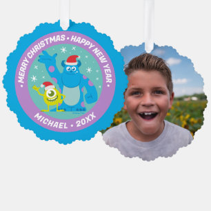 Carte Décorative Monsters Inc.   Mike & Sulley Santa Claus Wave