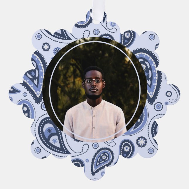 Carte Décorative Motif Blue Paisley (Recto)