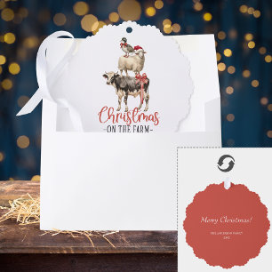 Carte Décorative Noël à la ferme Barnyard animal