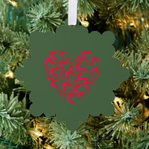 Carte Décorative Noël Cranberry Heart Paper Snowflake Ornament