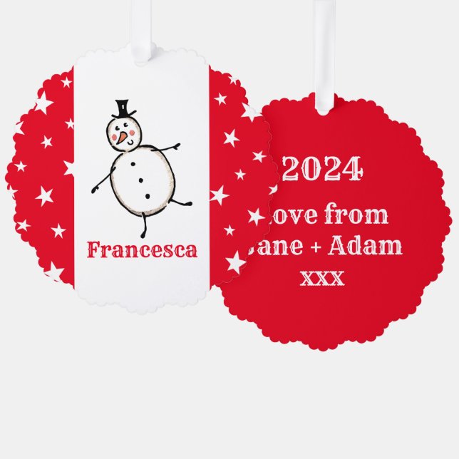 Carte Décorative Noël de Snowman personnalisé (Recto/Verso)