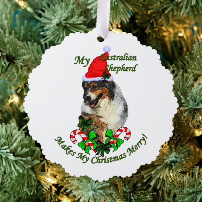 Carte Décorative Noël du berger australien (Insitu (Arbre))