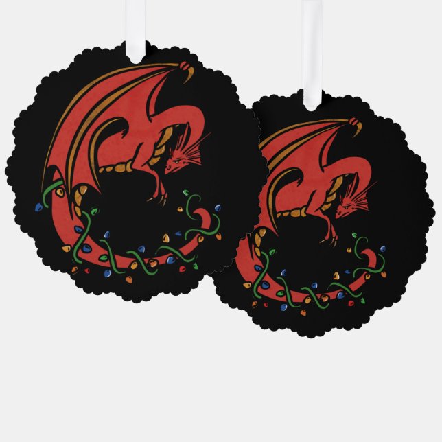 Carte Décorative Noël du dragon (Recto/Verso)